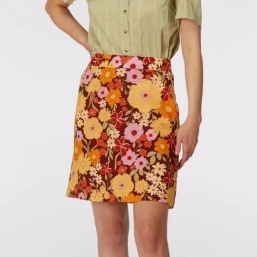 PRINCESS HIGHWAY Gina Linen Blend Skirt Size 6